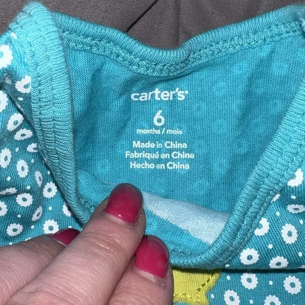 Carters Bundle Of 3 Girls Baby Outfits Sets Rompers 6M Floral Polka Dots‎ Whale